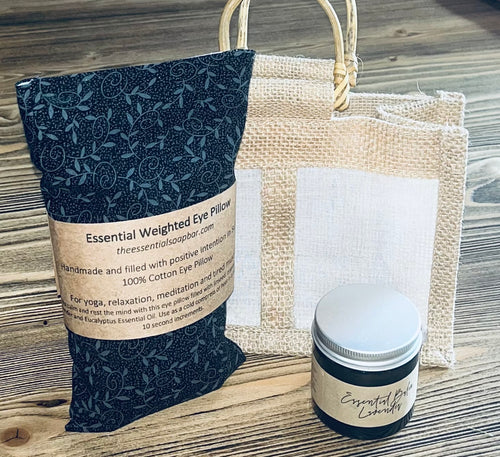Hemp Lavender Therapy Balm and Weighted Eye Pillow set